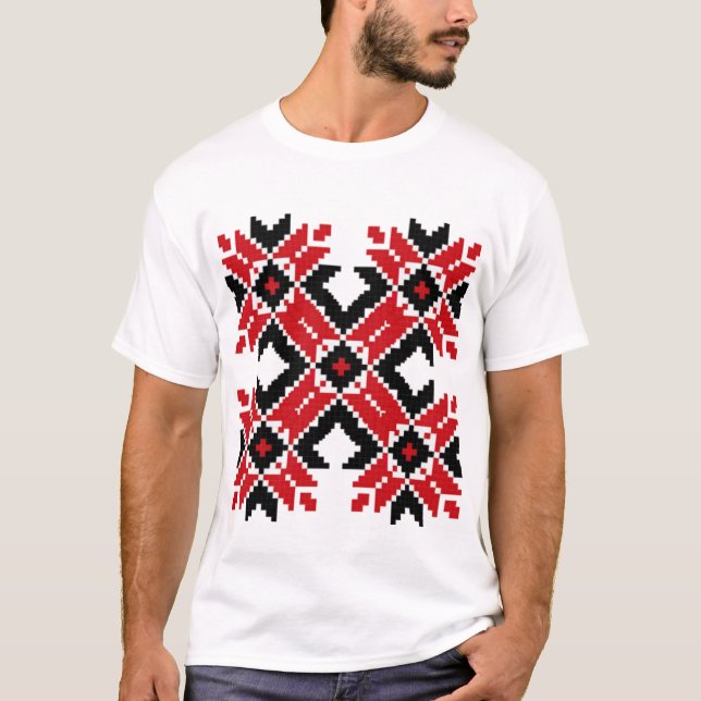 Osteuropa Muster, Traditionelles Volk, Folklore T-Shirt (Vorderseite)