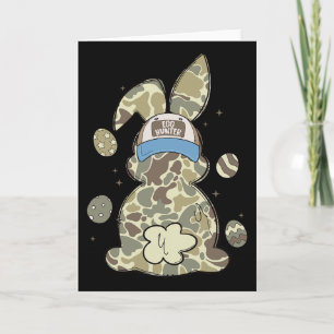Osthasen Mit Kappe Camo Jagd Jungen Mädchen Glückl Karte