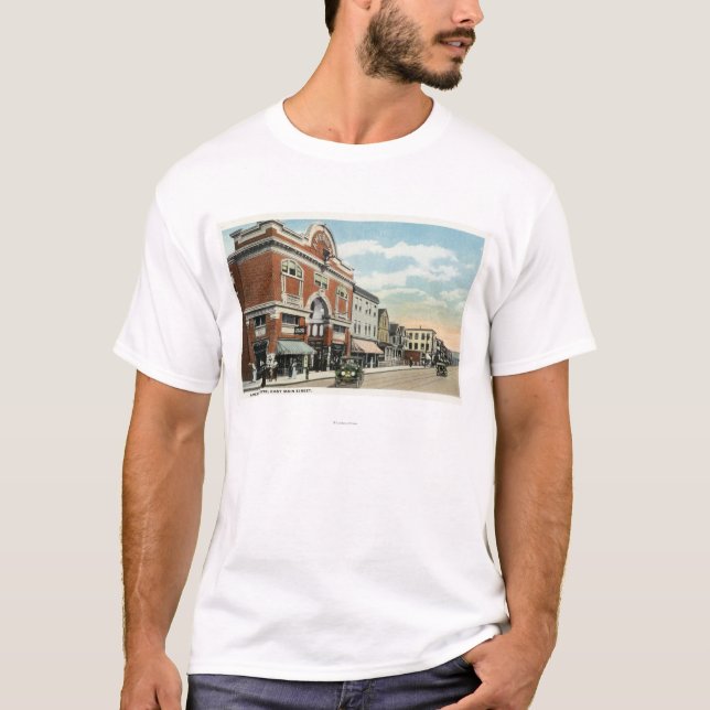 Osthauptstraßen-Ansicht des amerikanischen T-Shirt (Vorderseite)