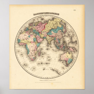 OstHemispere Colton, J.H. New York 1856 Poster