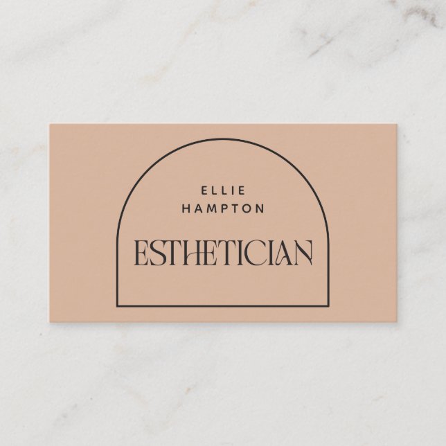 Östhetician Minimalistisch Blush Arch Beauty Kosme Visitenkarte (Vorderseite)