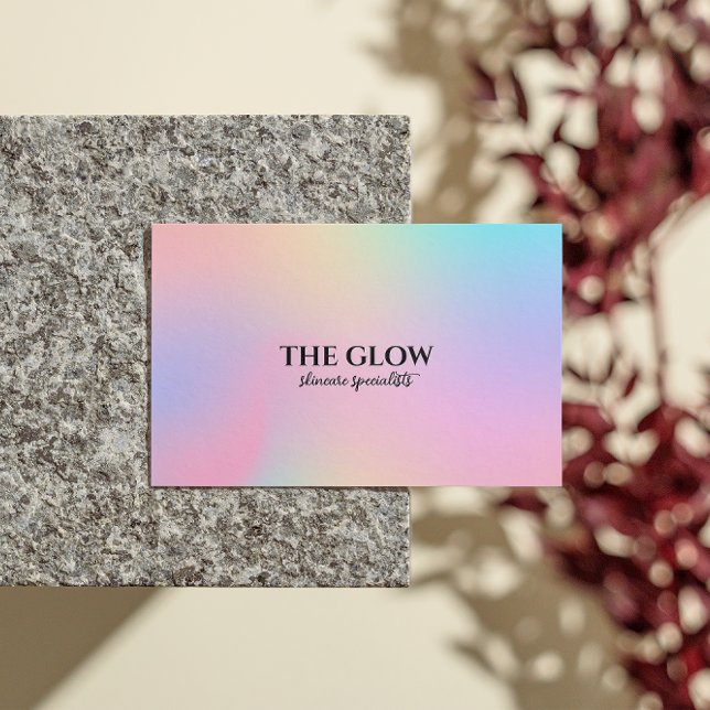 Östhetiker Pink Holographic Iridescent Qr Code Visitenkarte (Esthetician Pink Holographic Iridescent Qr Code Business Card)