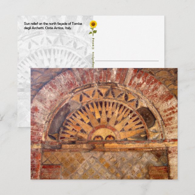 Ostia Antica Sun Relief, Italien - Postkarte (Vorne/Hinten)