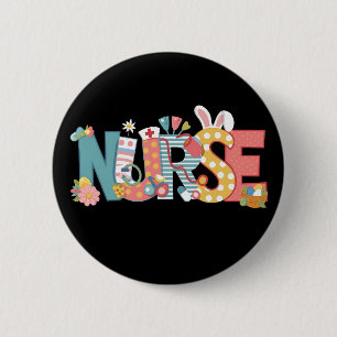 Ostkrankenschwester Stethoskop Hase Kaninchen Eier Button