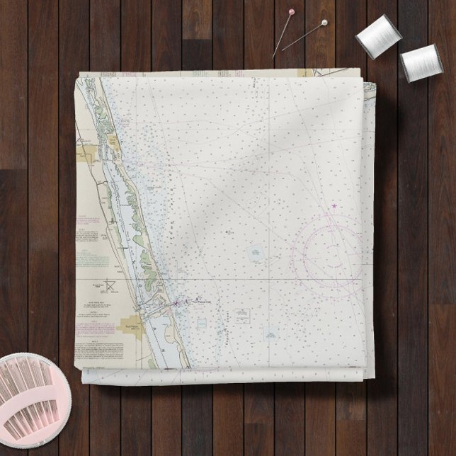 Ostküste Florida ⚓ authentische Nautikkarte Stoff (East Coast Florida ⚓ Authentic Nautical Chart -- Choose from 7 Fabric Types)