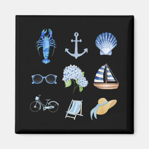 Ostküste Sommer New England Ästhetik Collage Magnet