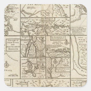 Ostküste, USA Quadratischer Aufkleber