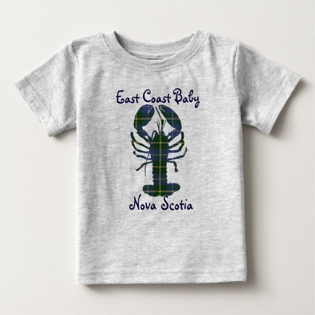 Ostküsten-Baby-Hummer-Neuschottlandtartan Kanada Baby T-shirt (Vorderseite)