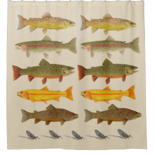 Ostküsten-Fliegen-Fischen-Duschvorhang Duschvorhang