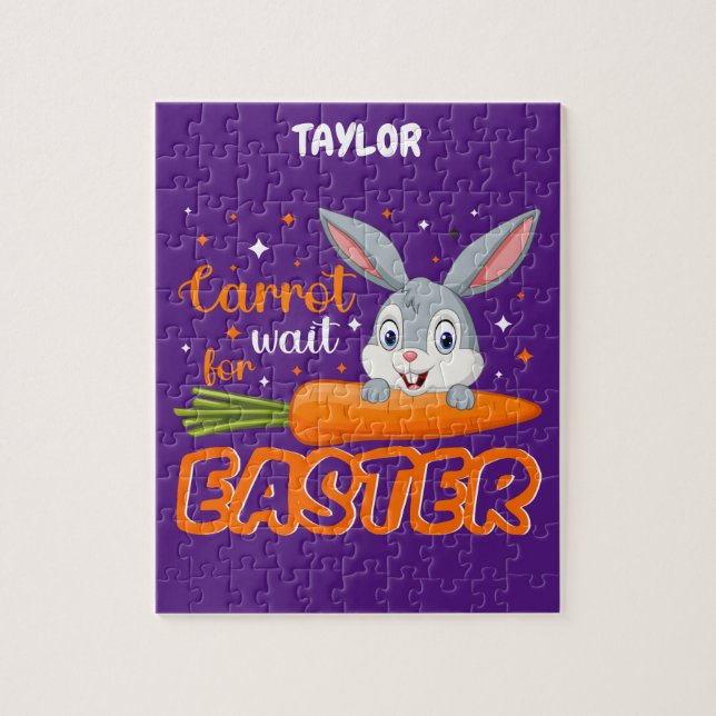 ÖSTLICH "BUNNY WITH CARROT" PUZZLE PERSONALISIERT. (Vertikal)