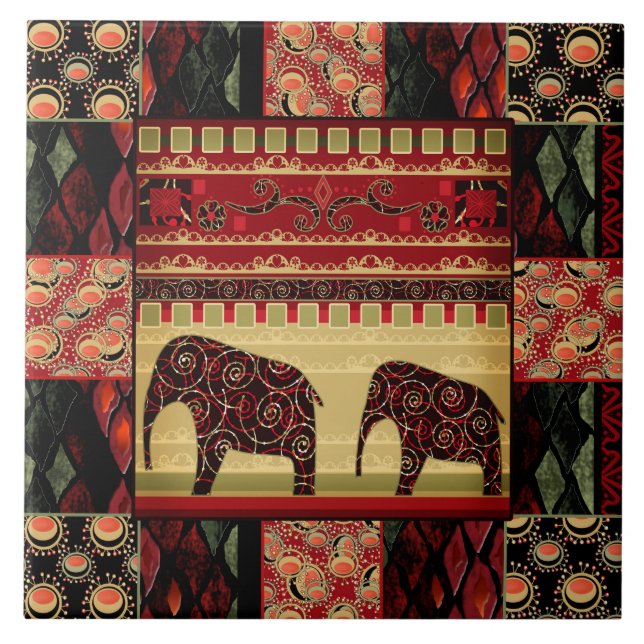 Östlich-ethnisches Muster. Patchwork. Fliese (Vorderseite)