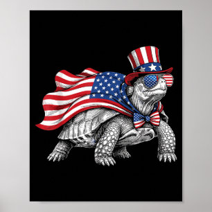 Östliche Dosenschildkröte 4. Juli Amerikanische Fl Poster