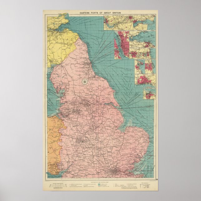 Östliche Häfen Großbriens Poster (Vorne)