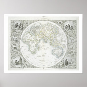 Östliche Hemisphäre aus einer Serie von World Maps Poster
