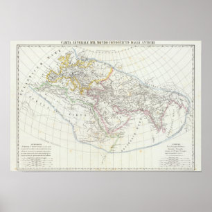 Östliche Hemisphäre - Weltkarte Poster