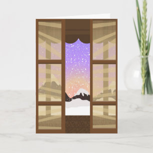 Östliche Sicht auf Wintergrüße oder Karte