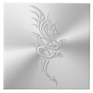 Östlicher Drache mit Embossed-Effekt Fliese