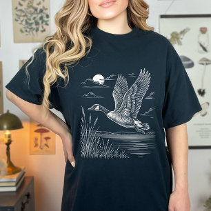 Östlicher Königstyrann Linienkunst Vogelbeobachter T-Shirt