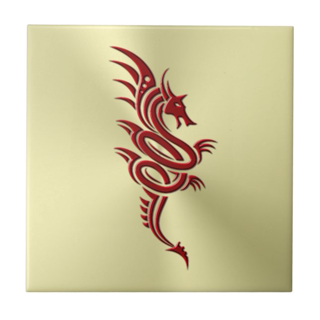 Östlicher Krimsondrache, Embossed-Effekt auf Gold Fliese (Vorderseite)