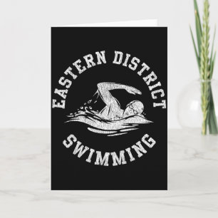 Östliches Distrikt-Schwimmen Retro-Distressed-Schw Karte