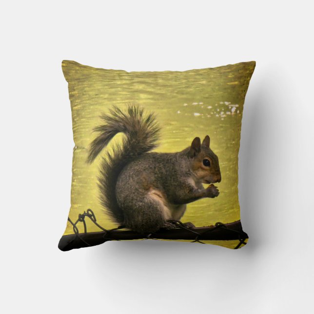Östliches Grauhörnchen Kissen (Rückseite)