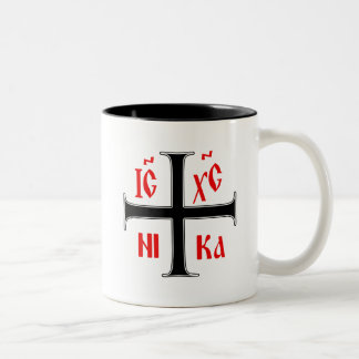 Östliches orthodoxes Kreuz Zweifarbige Tasse