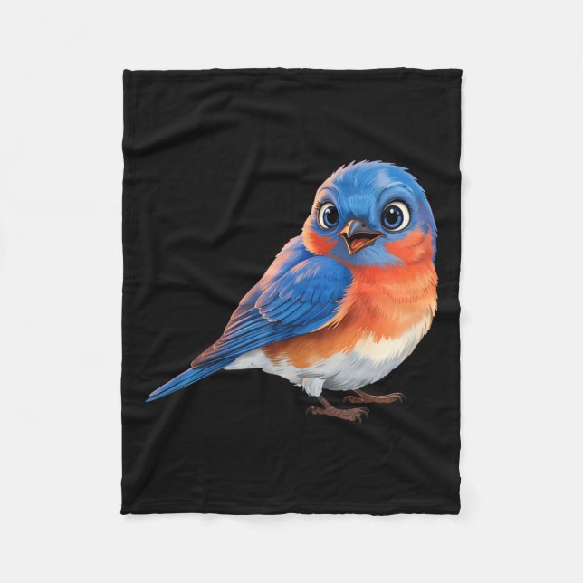 Ostöster Blauring Illustration für Vogel Liebhaber Fleecedecke (Vorderseite)