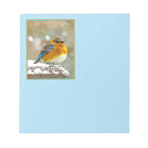 Ostösterliche Blaumeise im Schnee - Originalfotogr Notizblock
