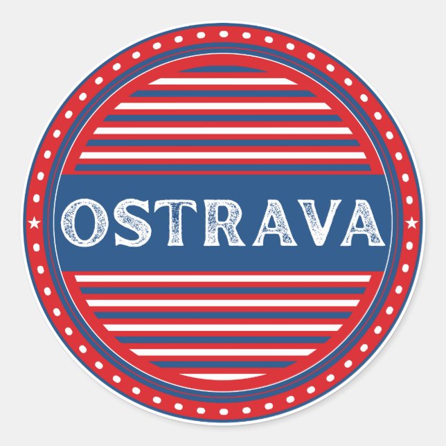 Ostrava City Pride Emblem – Czech Identity Runder Aufkleber (Vorderseite)