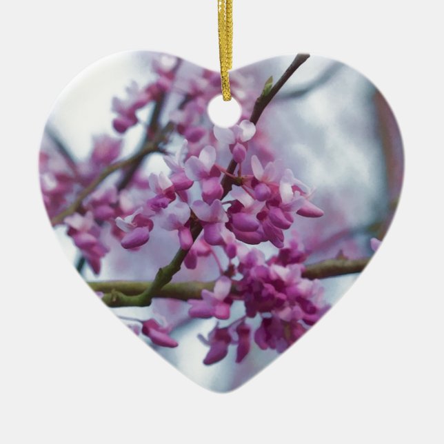 OstRedbud Wildblumen - Cercis canadensis Keramikornament (Vorne)