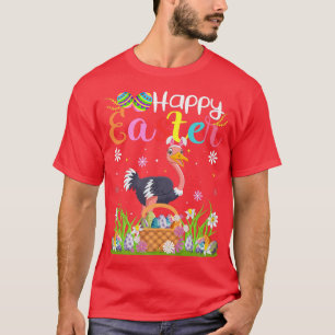 Ostrich Bird Bunny Egg Jagd Witziger Strauß Happy T-Shirt