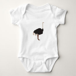 Ostrich Bird Illustration Baby Strampler