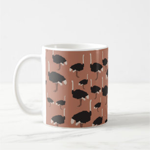 Ostrich Bird Illustration Pattern Kaffeetasse