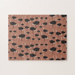 Ostrich Bird Illustration Pattern Puzzle