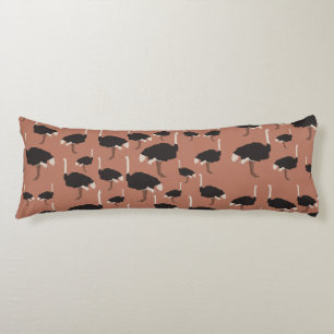 Ostrich Bird Illustration Pattern Seitenschläferkissen