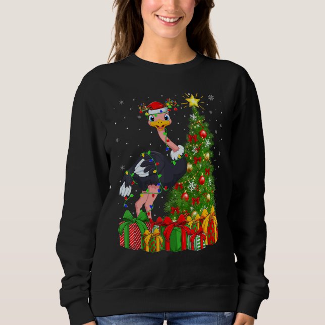 Ostrich Bird   Xmas Holiday Santa Ostrich Christma Sweatshirt (Vorderseite)