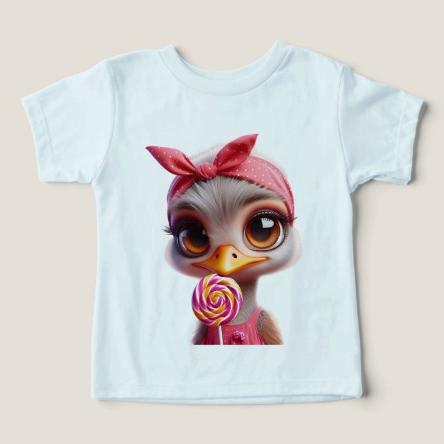 Ostrich Chick mit Lollipop (Design Vorderseite)