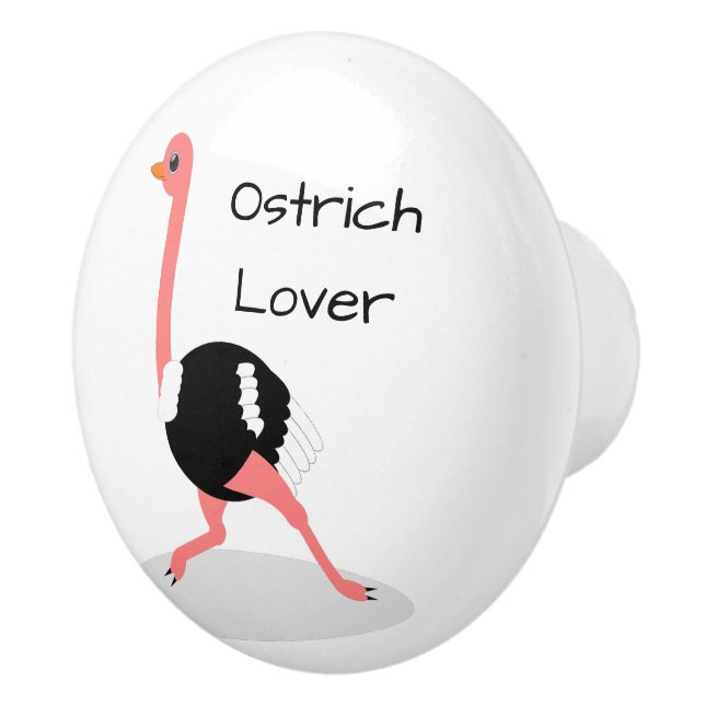 Ostrich Design Personalised Keramikknauf (Rechts)