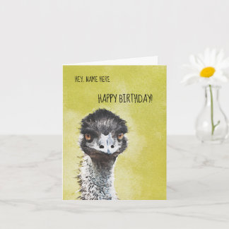 Ostrich Funny Birthday Card Karte