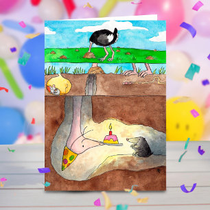 Ostrich Happy Birthday Grußkarte von N. Janes Karte