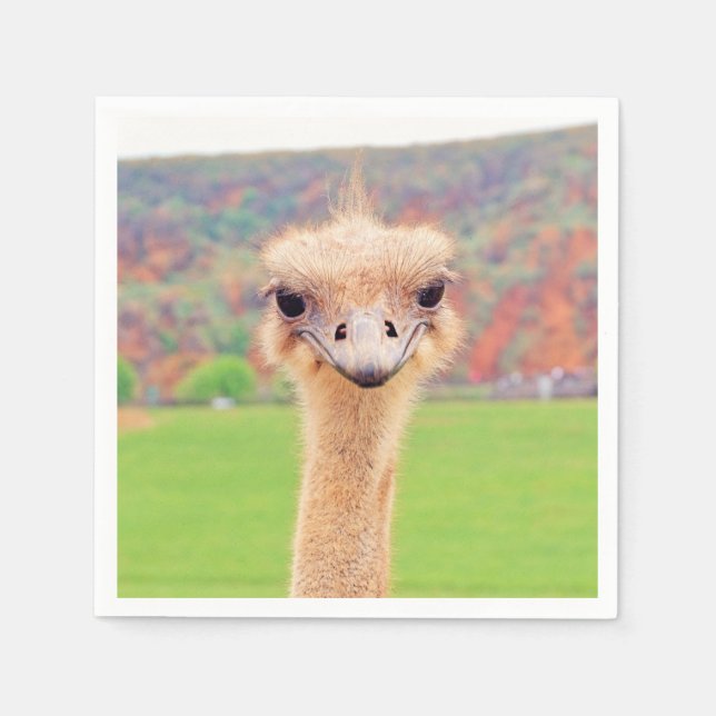 Ostrich-Portrait Serviette (Vorderseite)