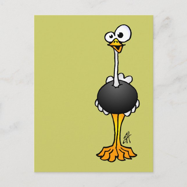 Ostrich Postkarte (Vorderseite)