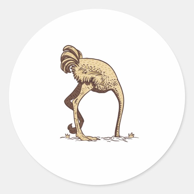 OSTRICH SAND RUNDER AUFKLEBER (Vorderseite)