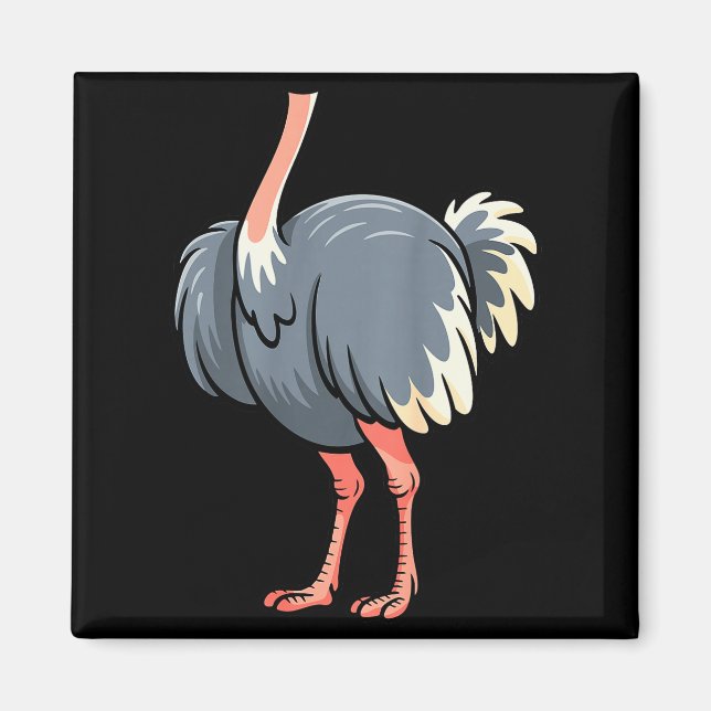 Ostrich Shirt Adult Men Women Kids Body Ostrich Co Magnet (Vorne)