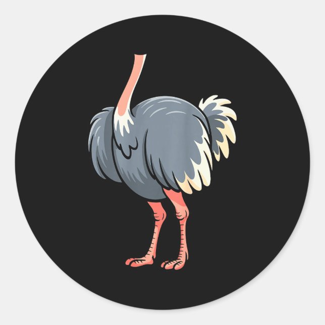 Ostrich Shirt Adult Men Women Kids Body Ostrich Co Runder Aufkleber (Vorderseite)