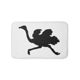 Ostrich-Silhouette Badematte