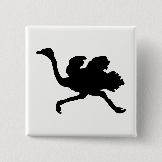 Ostrich-Silhouette Button (Vorderseite)