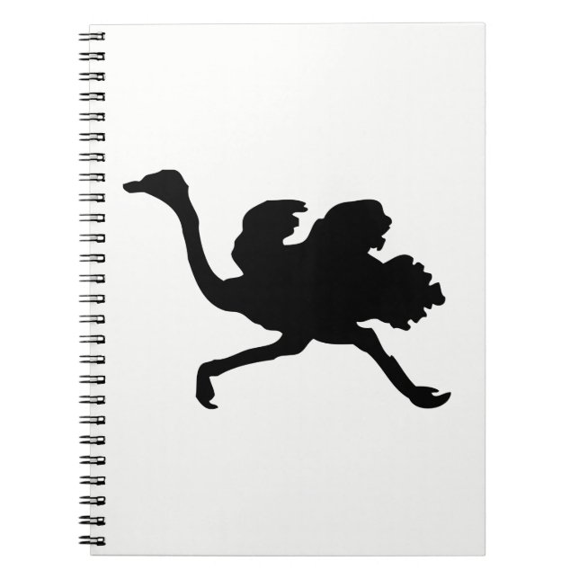 Ostrich-Silhouette Notizblock (Vorderseite)