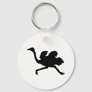 Ostrich-Silhouette Schlüsselanhänger