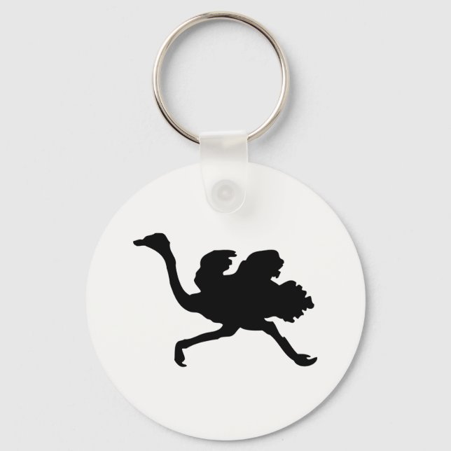 Ostrich-Silhouette Schlüsselanhänger (Vorderseite)